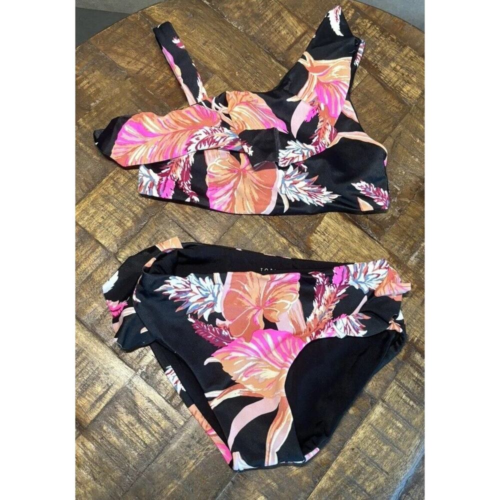 Tori Praver Girls Bikini Set Size Xsmall Floral Pink Cottagecore
